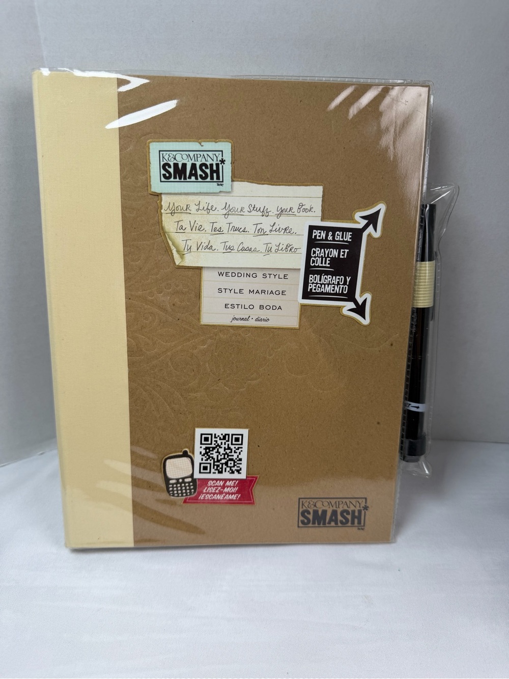 K&Company SMASH International Style 8"x 10" Scrapbook Album w/Pen & Glue NEW